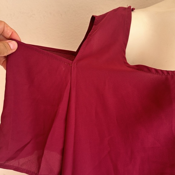 1x blouse magenta&beige shorts sleeve NWT - Picture 2 of 3